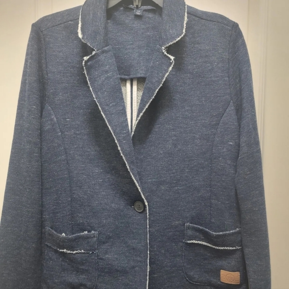 Tommy Hilfiger distressed denim look blazer jacket size large